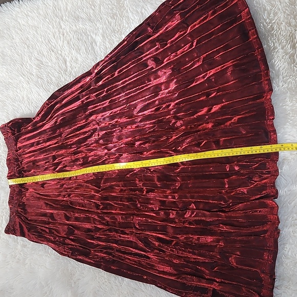 Chartou Women's Metallic Shiny Shimmer Accordion Pleated Maxi Skirt ✨️ NWT - Picture 4 of 7